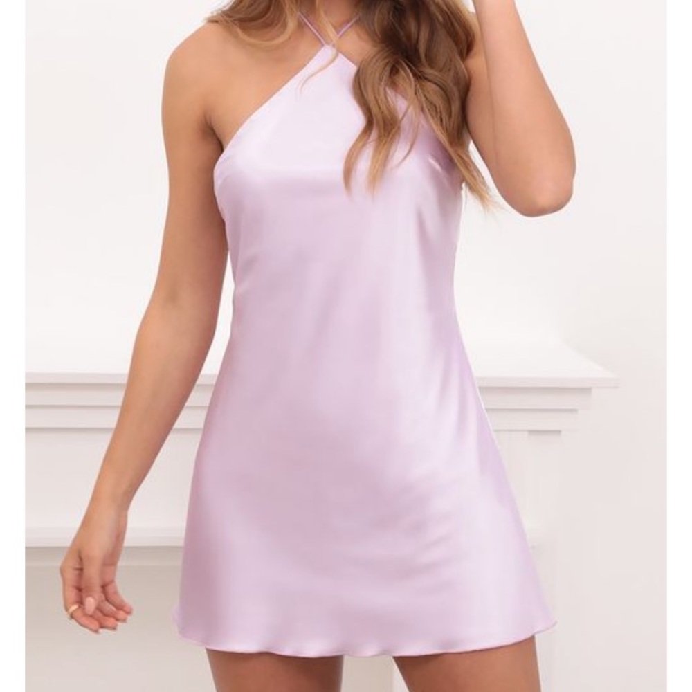 Lucy in the Sky Liliana Halter Satin Dress